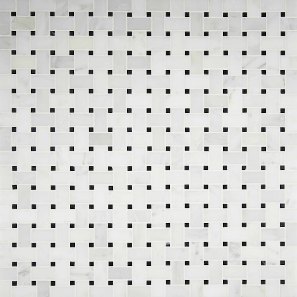 Ackland Castella Cambria Weave 12 in. x 12 in. Honed Marble Mosaic Floor and Wall Tile, 10PK AKM-S-CACA1X2WVH-CA - main